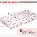 Tyke Bliss Pink Changing Pad Cover for Girls – Stretchy Floral Changing Pad Covers Made with 100% Combed Cotton Jersey Knit, Super Soft, Diaper Changing Pad Cover for Baby Change Table Pads - Image 2